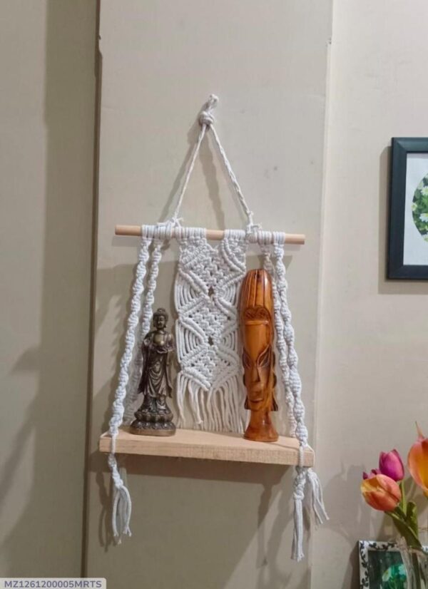 Pure Handmade Macrame Wall Hanging Shelve - Image 2