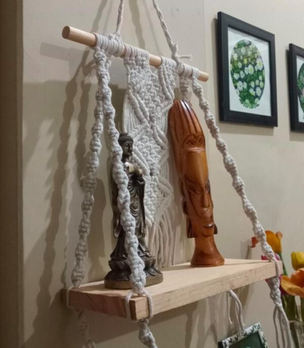 Pure Handmade Macrame Wall Hanging Shelve - Image 3