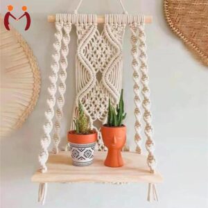 Pure Handmade Macrame Wall Hanging Shelve