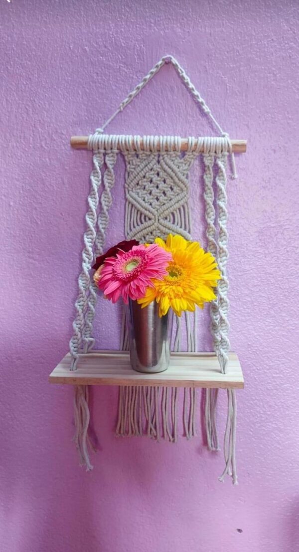 Pure Handmade Macrame Wall Hanging Shelve - Image 5