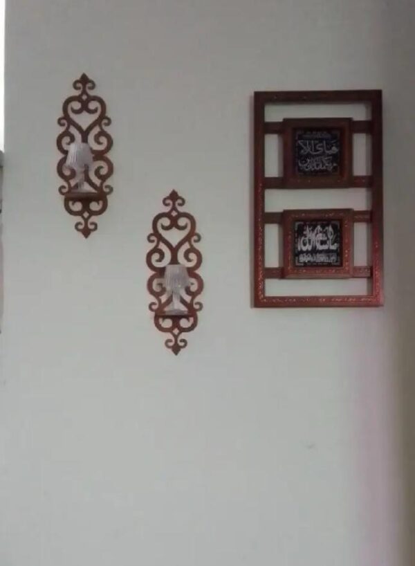 2 Pcs of Unique Design Wooden Shelve Wall Art - Image 5